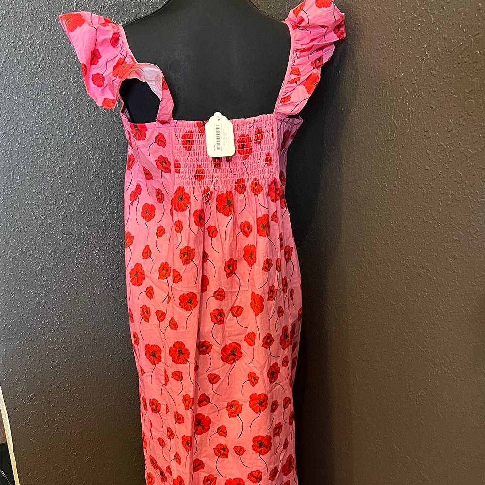Taylor Tillman Ali ruffle neck dress in Pink Poppy - Picture 3 of 3